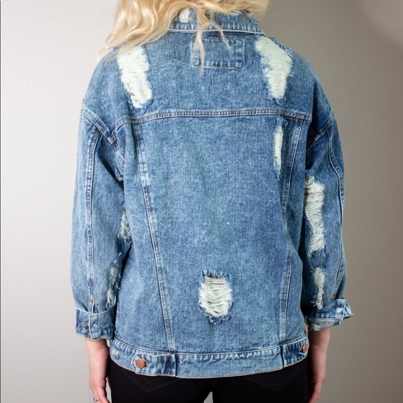 Distressed Denim Jean Jacket - Picture 5 of 10